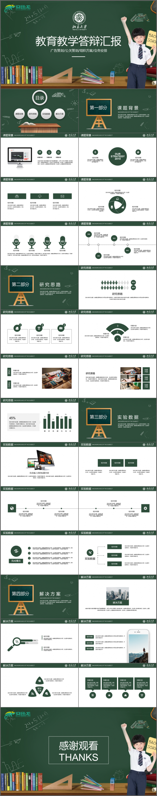 黑板风教育教学课题课件工作汇报PPT
