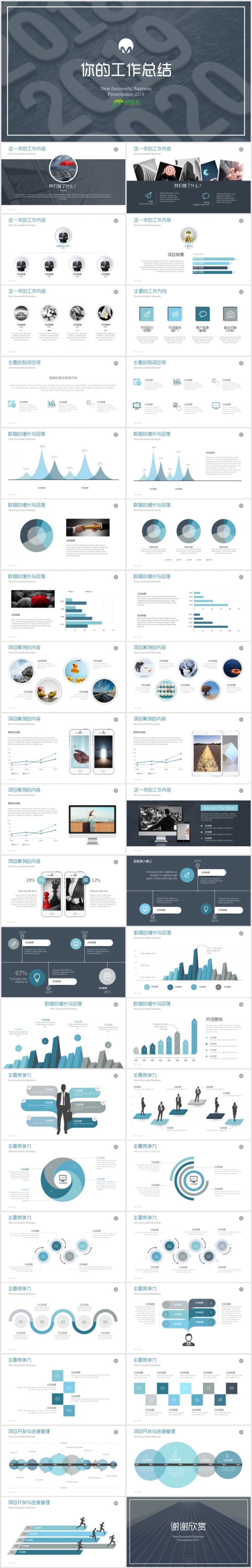 【狂人作品】2019全新公司企业年终工作总结汇报PPT模版