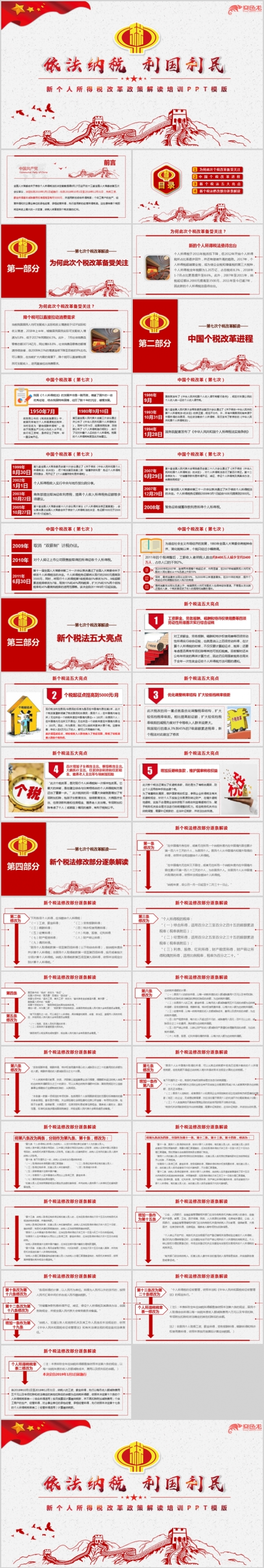 新个人所得税改革政策解读税务PPT模板