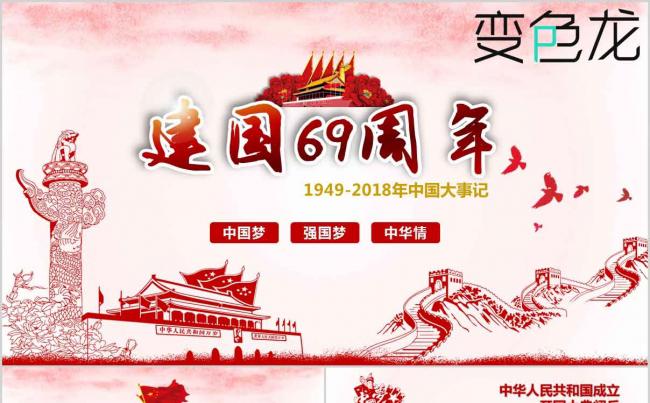 《内容完整》 中国梦党建69周年大事记光辉历程课件PPT模板缩略图