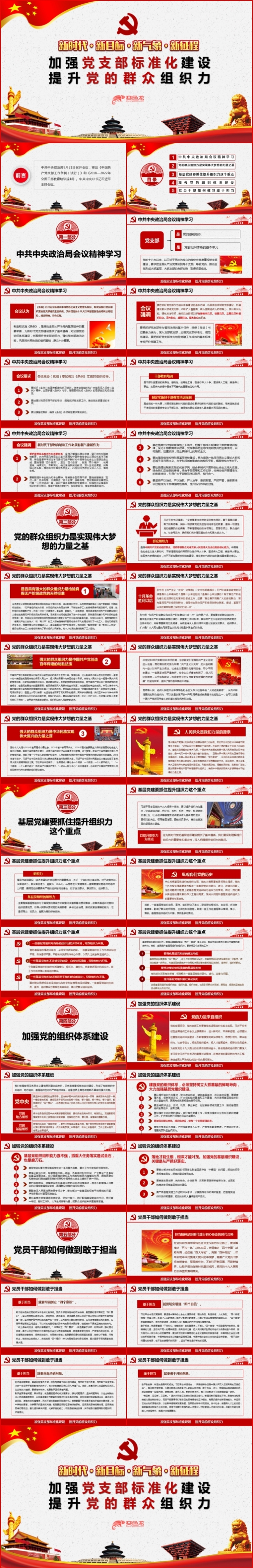 加强党支部标准化建设提升党的群众组织力PPT模板
