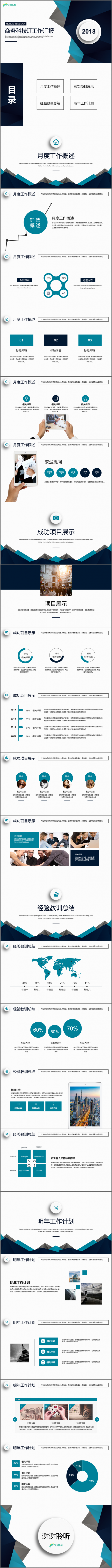 创意视觉商务科技IT工作通用PPT