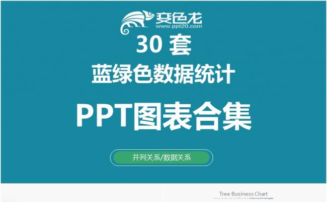 蓝绿色数据统计ppt图表合集缩略图