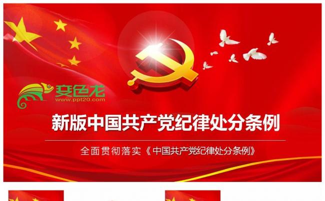 2018年新版中国共产党纪律处分条例党课PPT缩略图