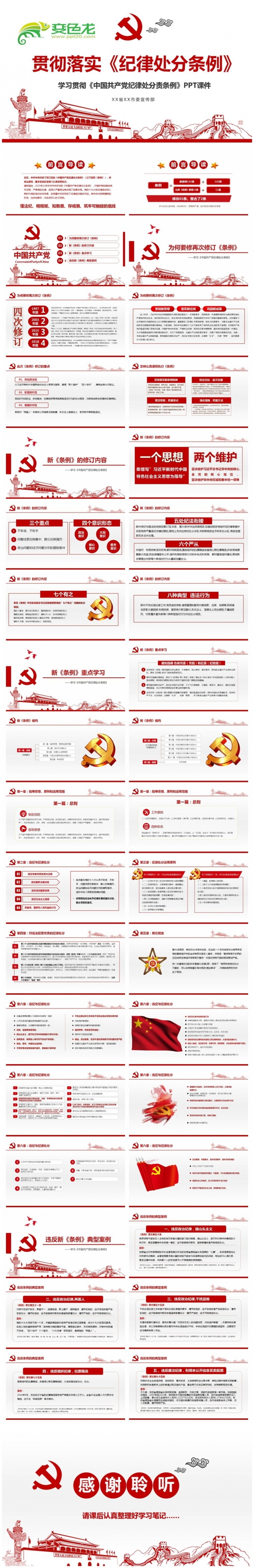 精讲新版中国共产党纪律处分条例PPT模板