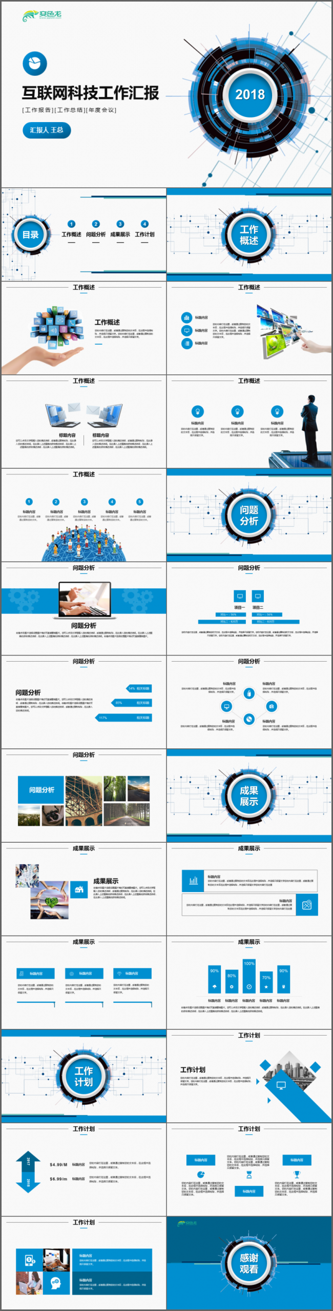 互联网科技工作汇报PPT
