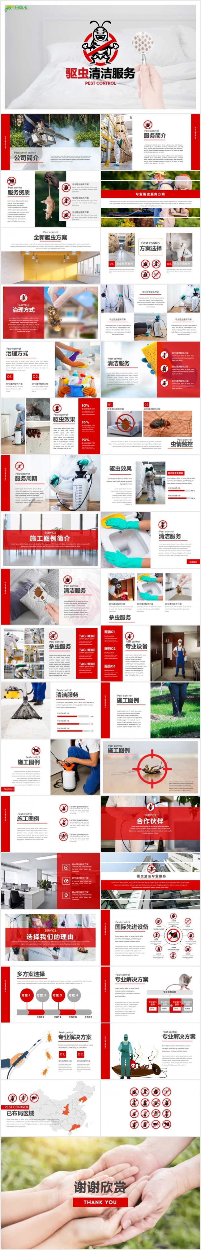 驱虫灭蚁灭鼠清洁杀虫服务公司简介PPT模版
