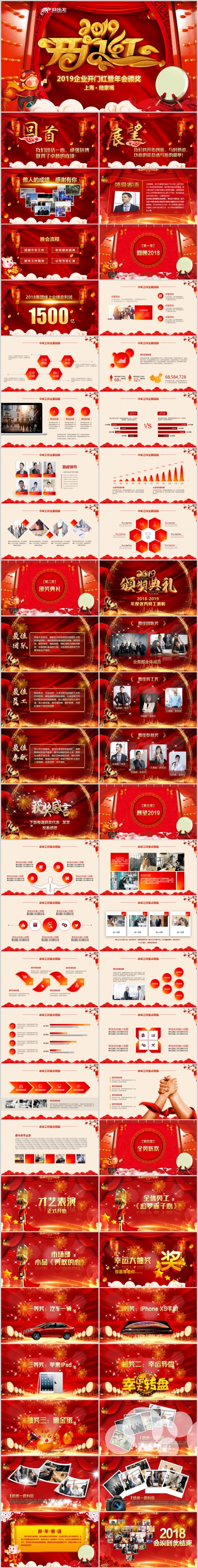 震撼赢战2019开门红企业年会颁奖盛典开场PPT