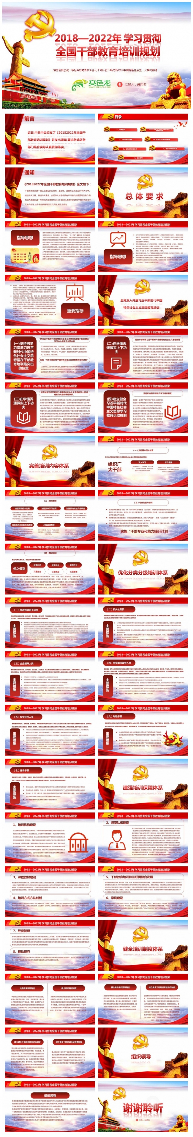 2018年至2022年学习贯彻全国干部教育培训规划PPT