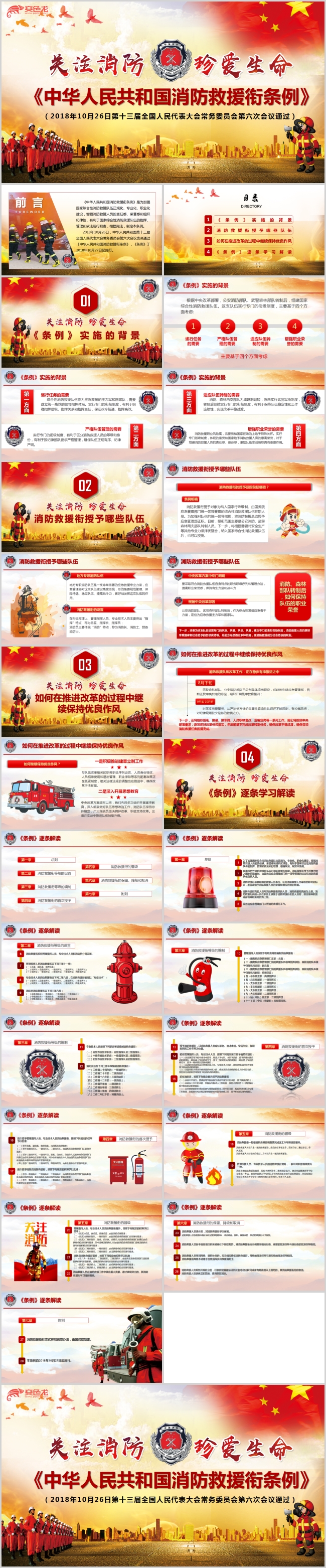 解读学习中华人民共和国消防救援衔条例PPT模板