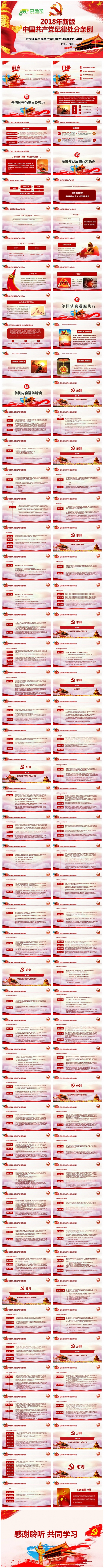 2018年新版中国共产党纪律处分条例党课PPT模板