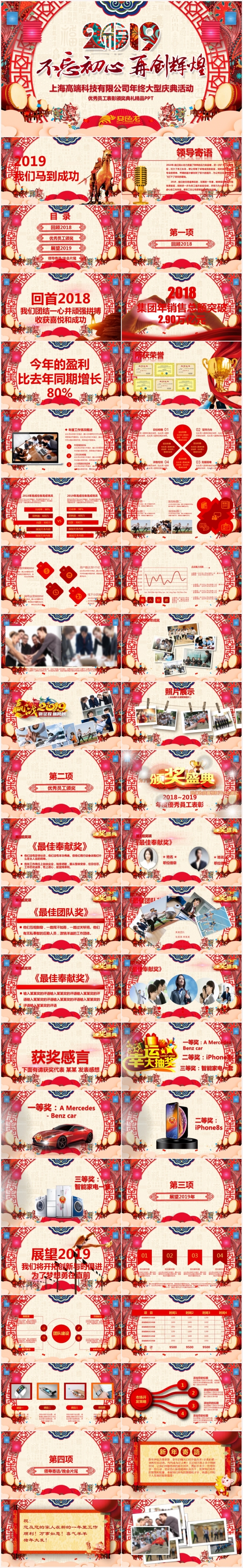 赢战2019开门红企业年会颁奖盛典开场PPT
