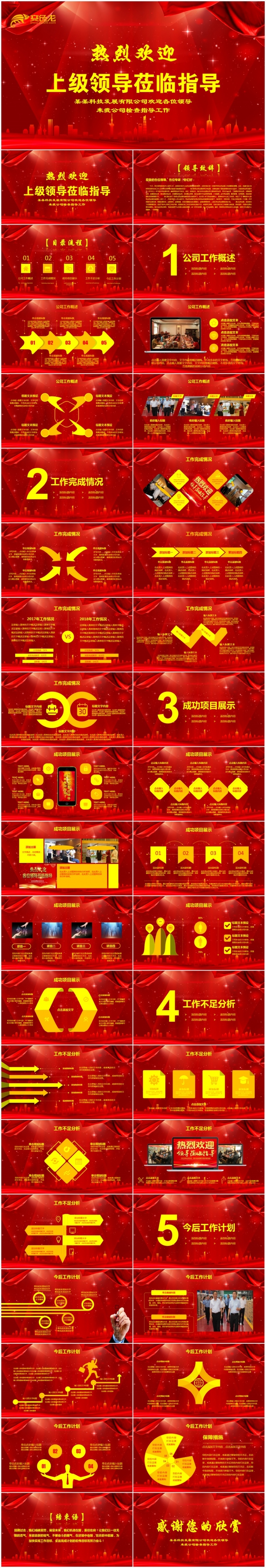 热烈欢迎领导莅临指导检查PPT模板