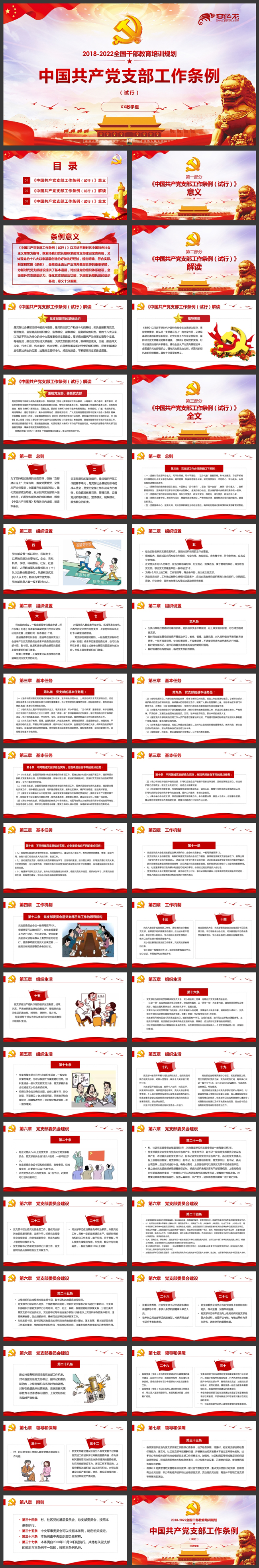 2018最新中国共产党党支部工作条例（试行）学习解读PPT