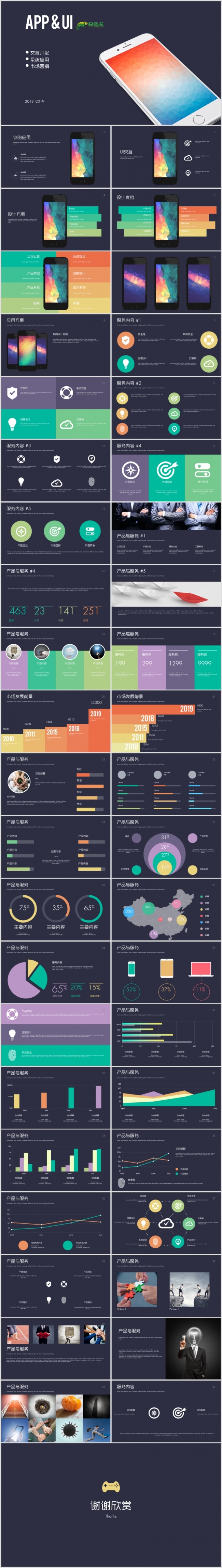 【狂人作品】APP手机应用ui交互产品开发介绍PPT模板
