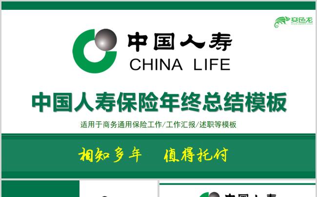 中国人寿保险公司年终总结PPT模板缩略图