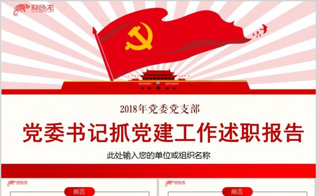 2018年党委书记抓党建工作述职报告ppt缩略图