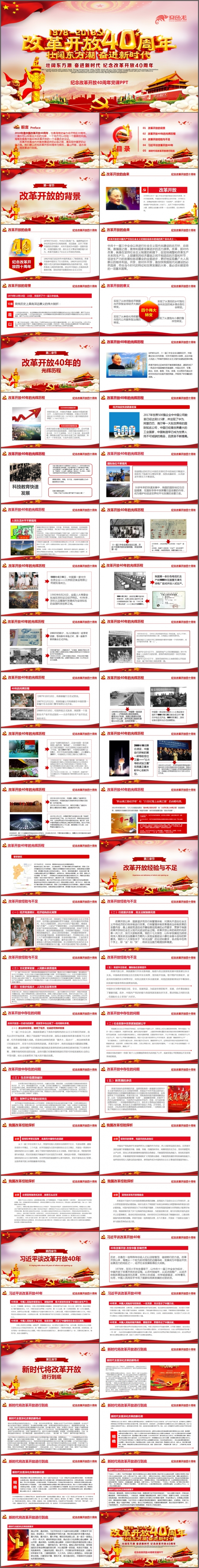纪念改革开放40周年将改革进行到底全面深化改革解读ppt课件