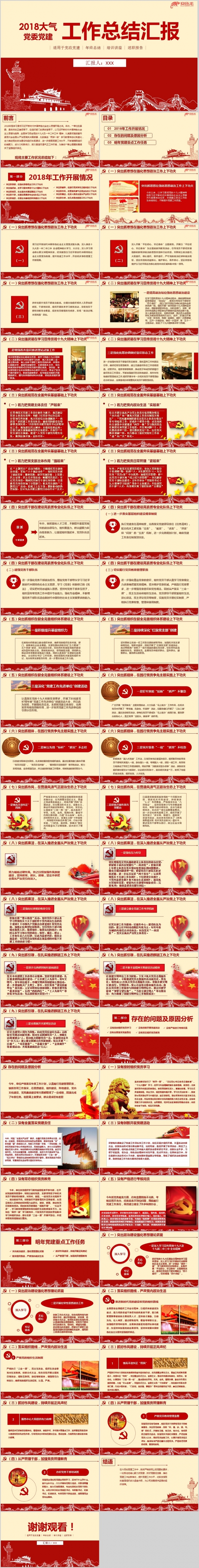 2018年基层党委党建工作总结汇报ppt