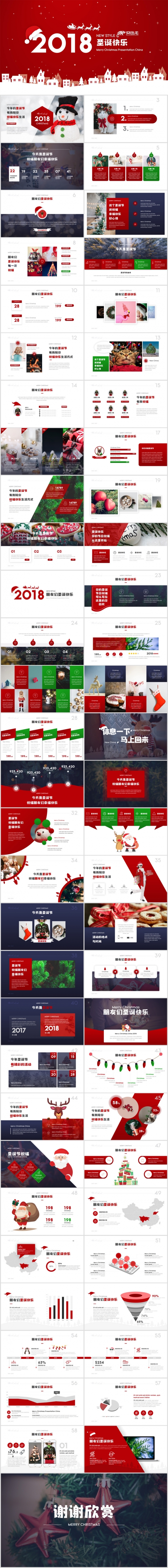 【狂人作品】2018圣诞节活动营销策划商业计划书PPT模板