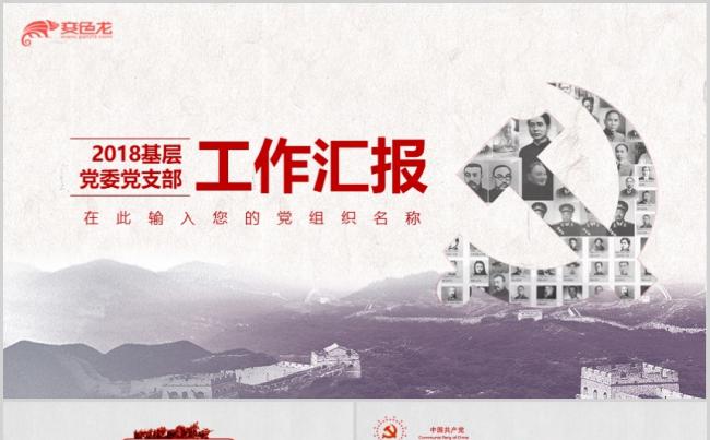 2018基层党委党支部党员干部工作汇报总结 ppt缩略图