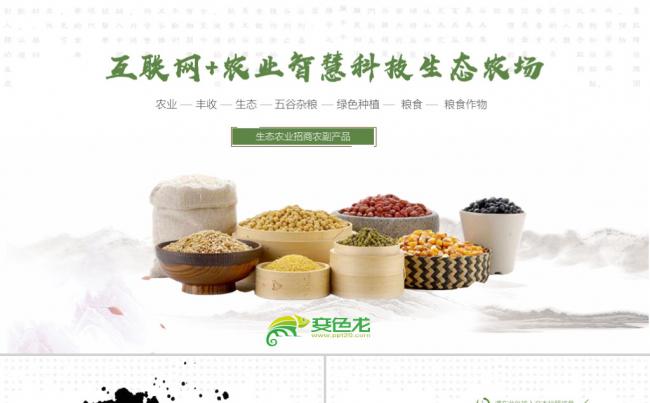 绿色生态互联网农业招商农副产品PPT模板缩略图