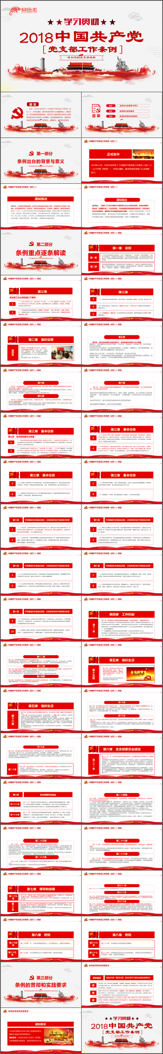 2018中国共产党党支部工作条例（试行）学习解读ppt模板