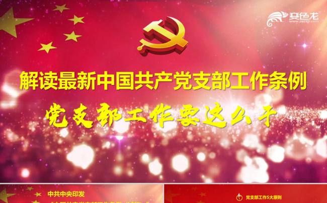解读最新2018中国共产党支部工作条例党政党建党课PPT模板缩略图