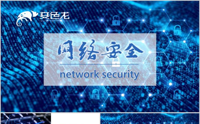蓝色网络安全PPT模拟缩略图