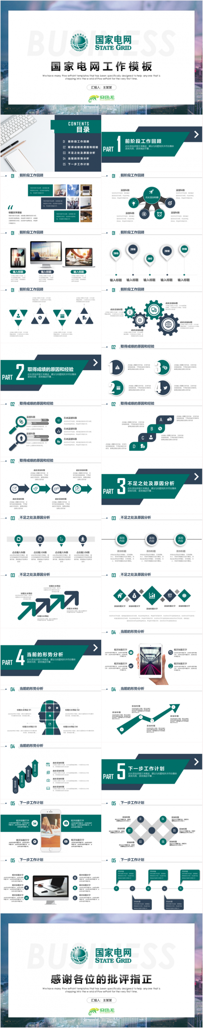 国网国家电网电力公司工作总结汇报2019工作计划ppt