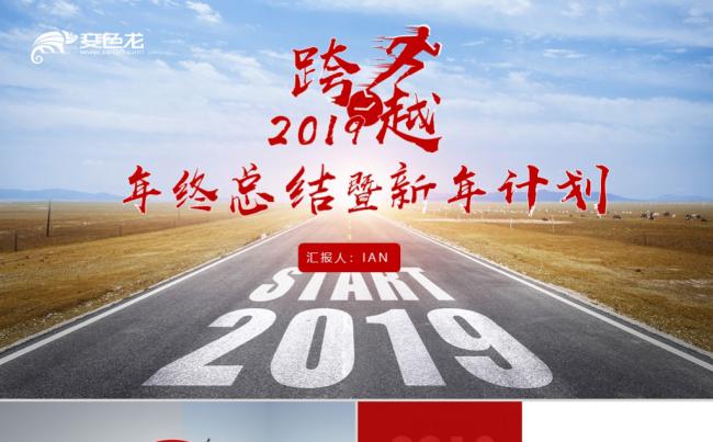 跨越2019猪年工作总结述职报告新年计划PPT模板缩略图