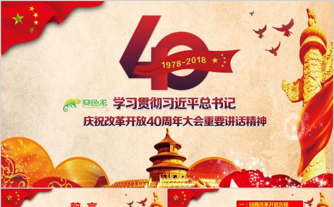 学改革开放40周年大会重要讲话精神党课学习PPT缩略图