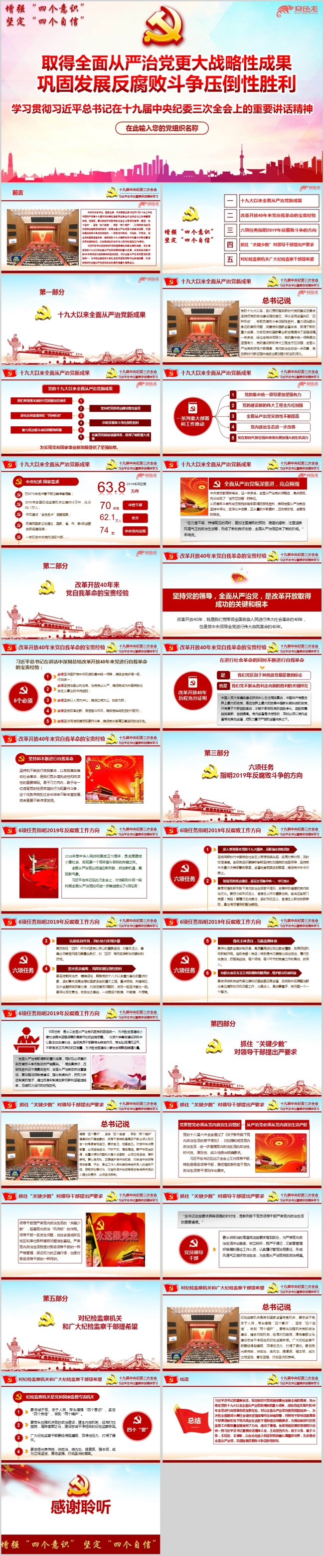 十九届中央纪委三次全会重要讲话精神学习解读专题党课ppt课件