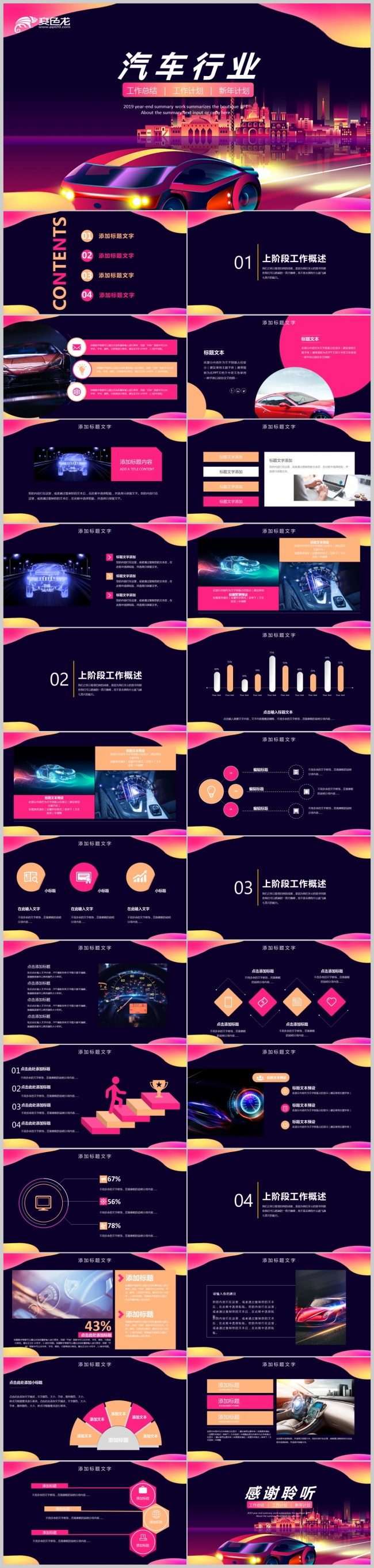 时尚汽车行业工作汇报产品发布年终总结模板