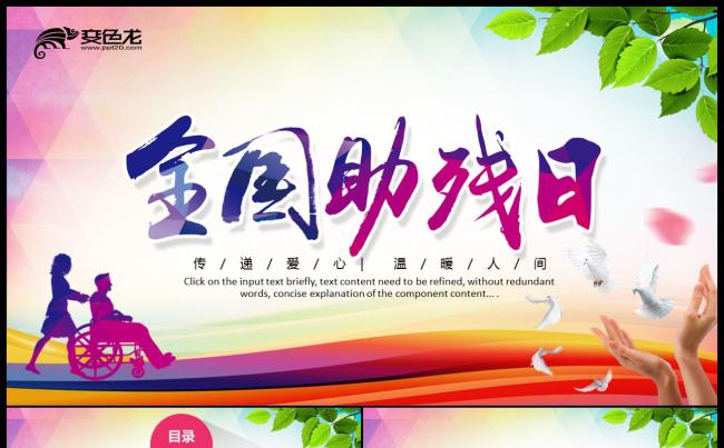 2019清新淡雅残联协会年终总结PPT模板缩略图