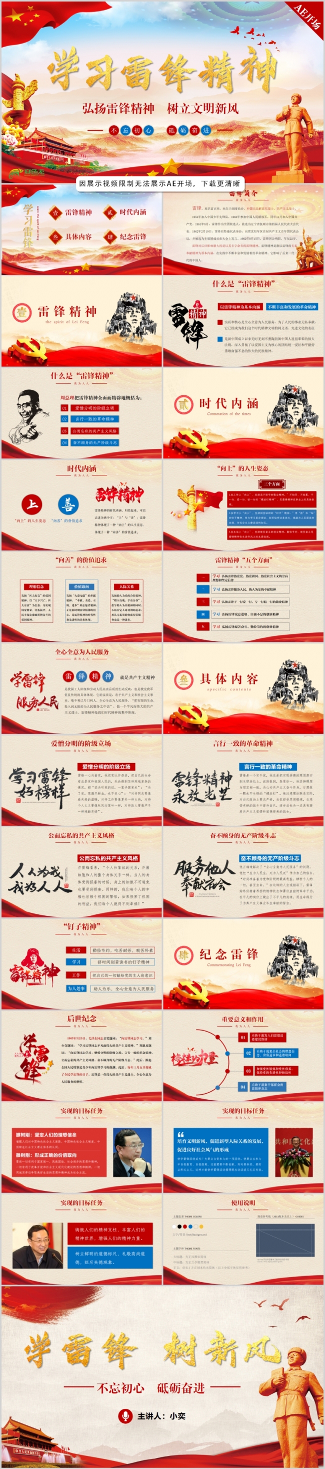 2019学雷锋纪念日培训PPT模板