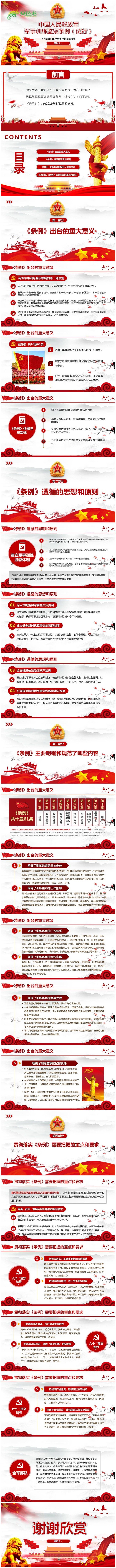 中国人民解放军军事监察条例（试行）解读PPT模板
