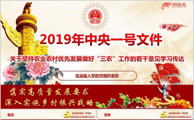 2019年中央一号文件学习传达专题ppt课件缩略图