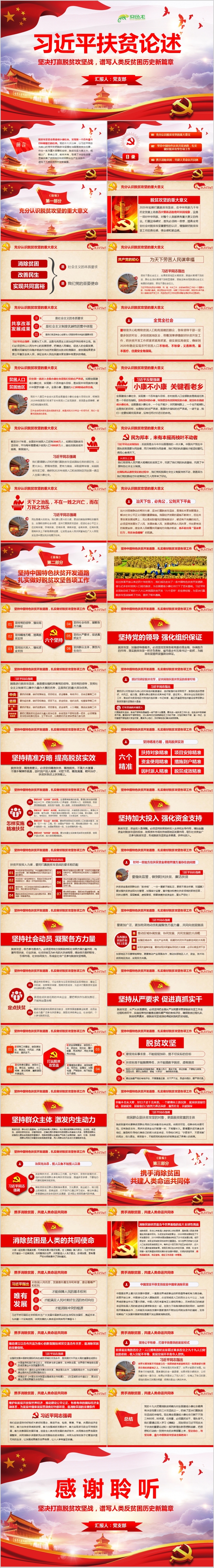 学习解读扶贫论述摘编PPT模板