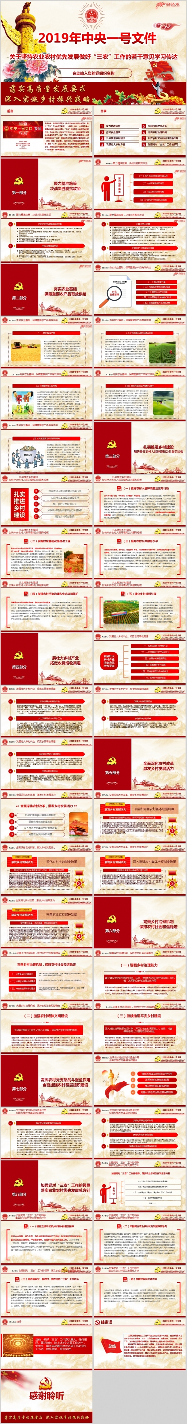 2019年中央一号文件学习传达专题ppt课件