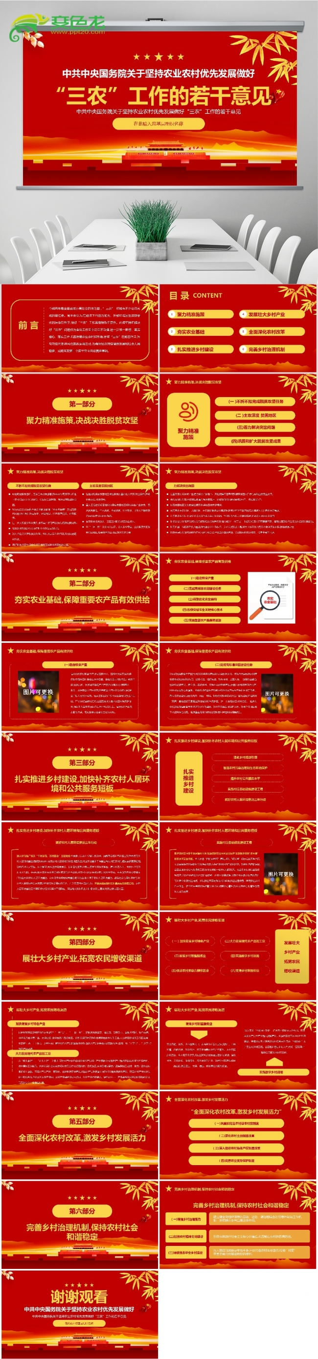 中央一号文件做好三农工作PPT模板