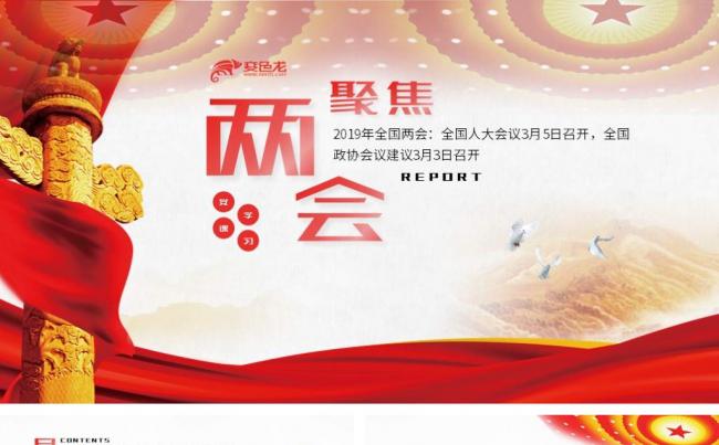 2019全国两会党课宣传PPT模板缩略图