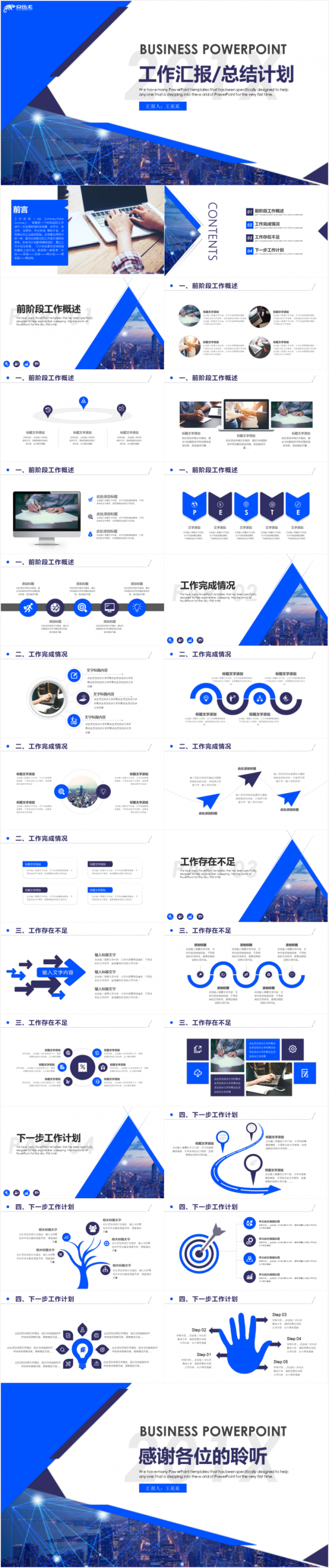 2019年终工作总结计划述职报告PPT模板