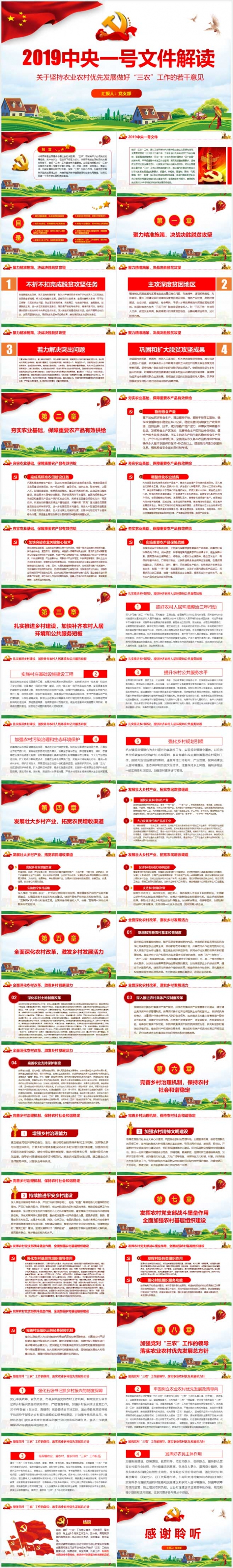 2019中央一号文件解读农村优先发展做好“三农”工作PPT模板