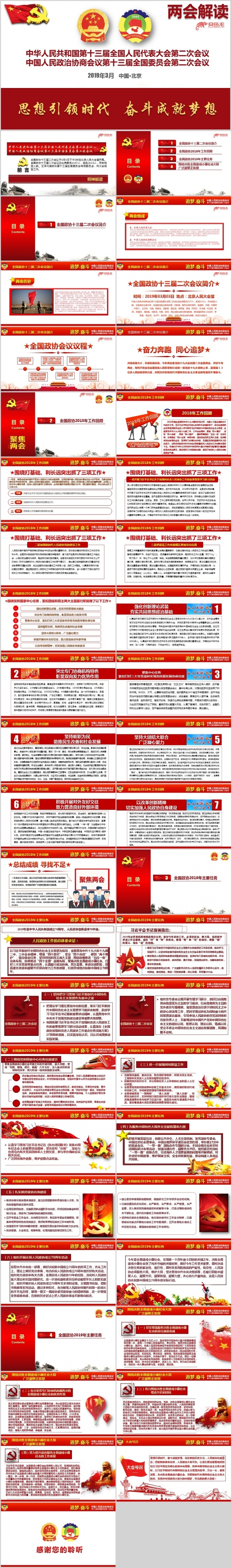 2019全国两会政协会议工作报告PPT模板