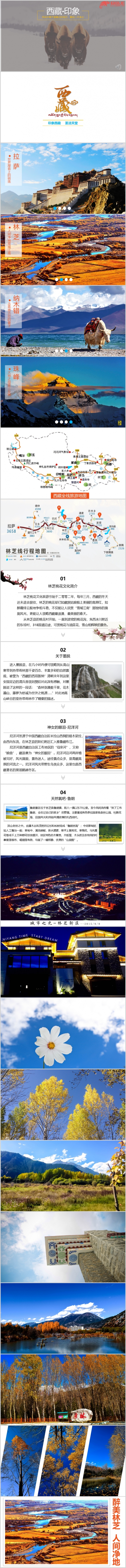 2019简约西藏旅游文化介绍PPT模板