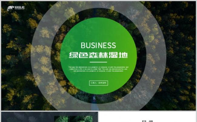 绿色森林湿地植树造林环境保护主题PPT模板缩略图