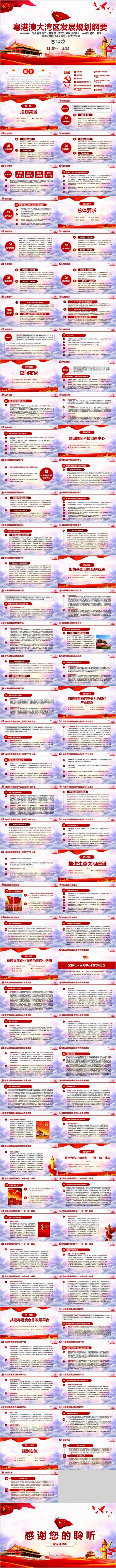2019粤港澳大湾区规划全文解读党政动态PPT模板