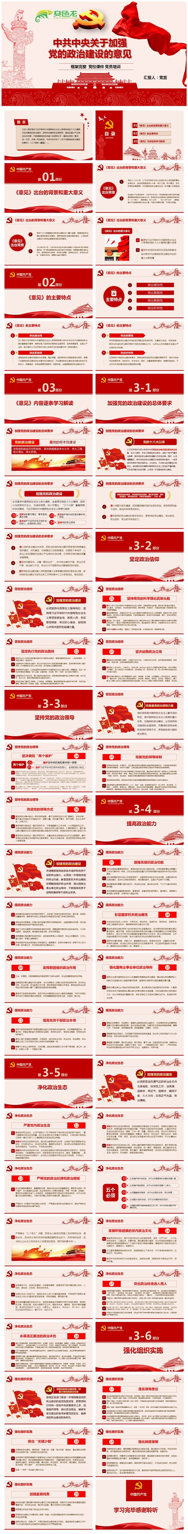 中共中央关于加强党的政治建设的意见课件PPT模板