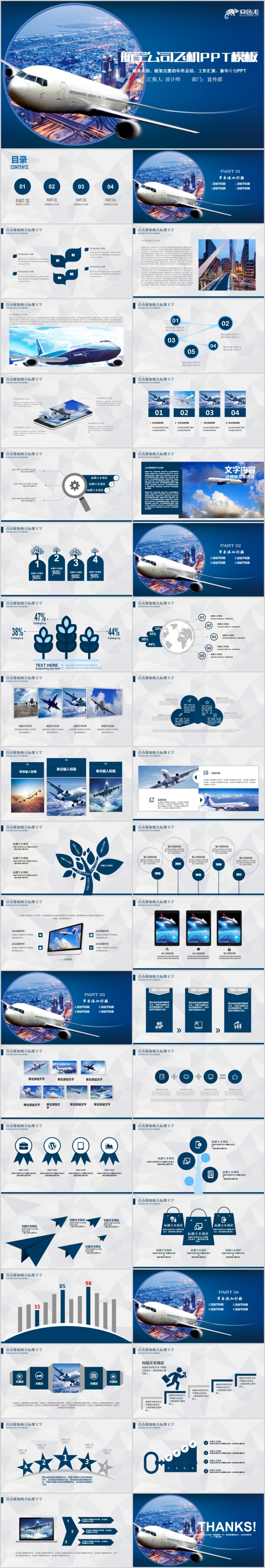 南航东航国航飞机民航局航空公司通用PPT模板